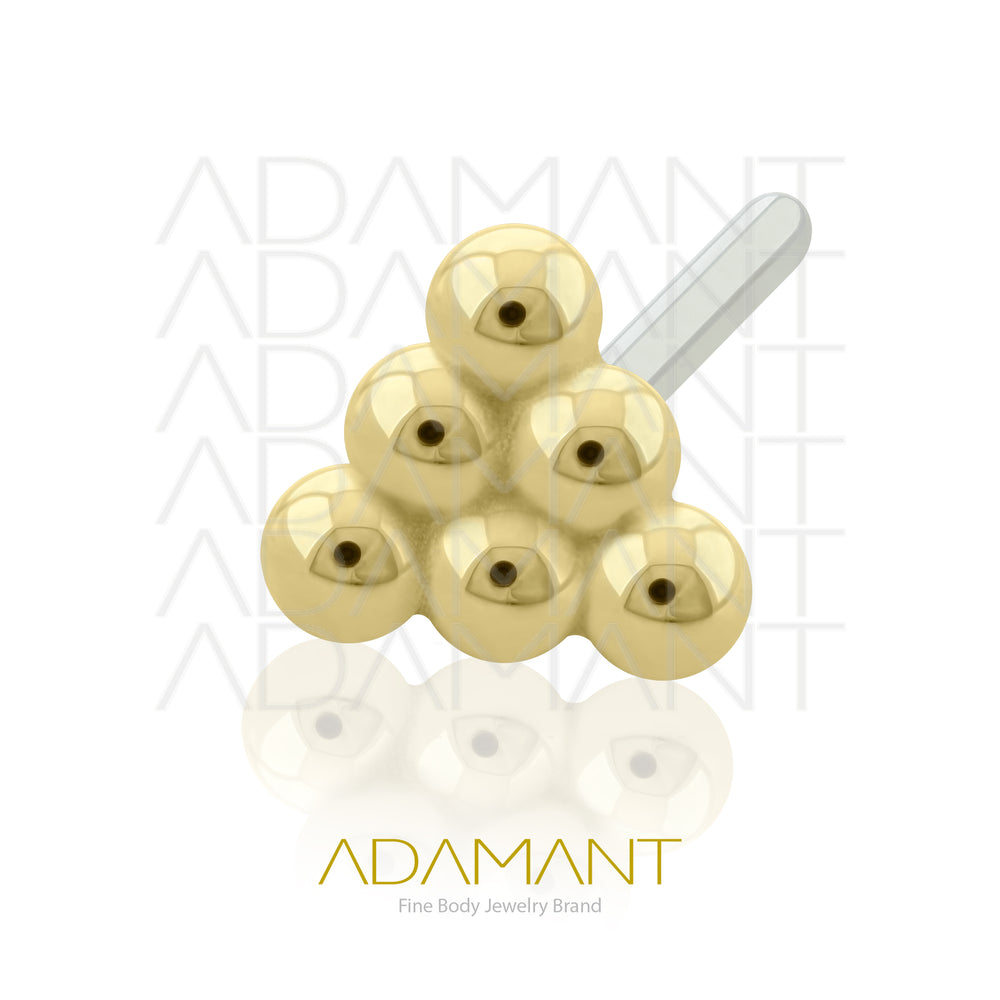 25g, Oro Solido 14k Accesorio Sin Rosca, 4.8mm Tamaño del Pin, Keops