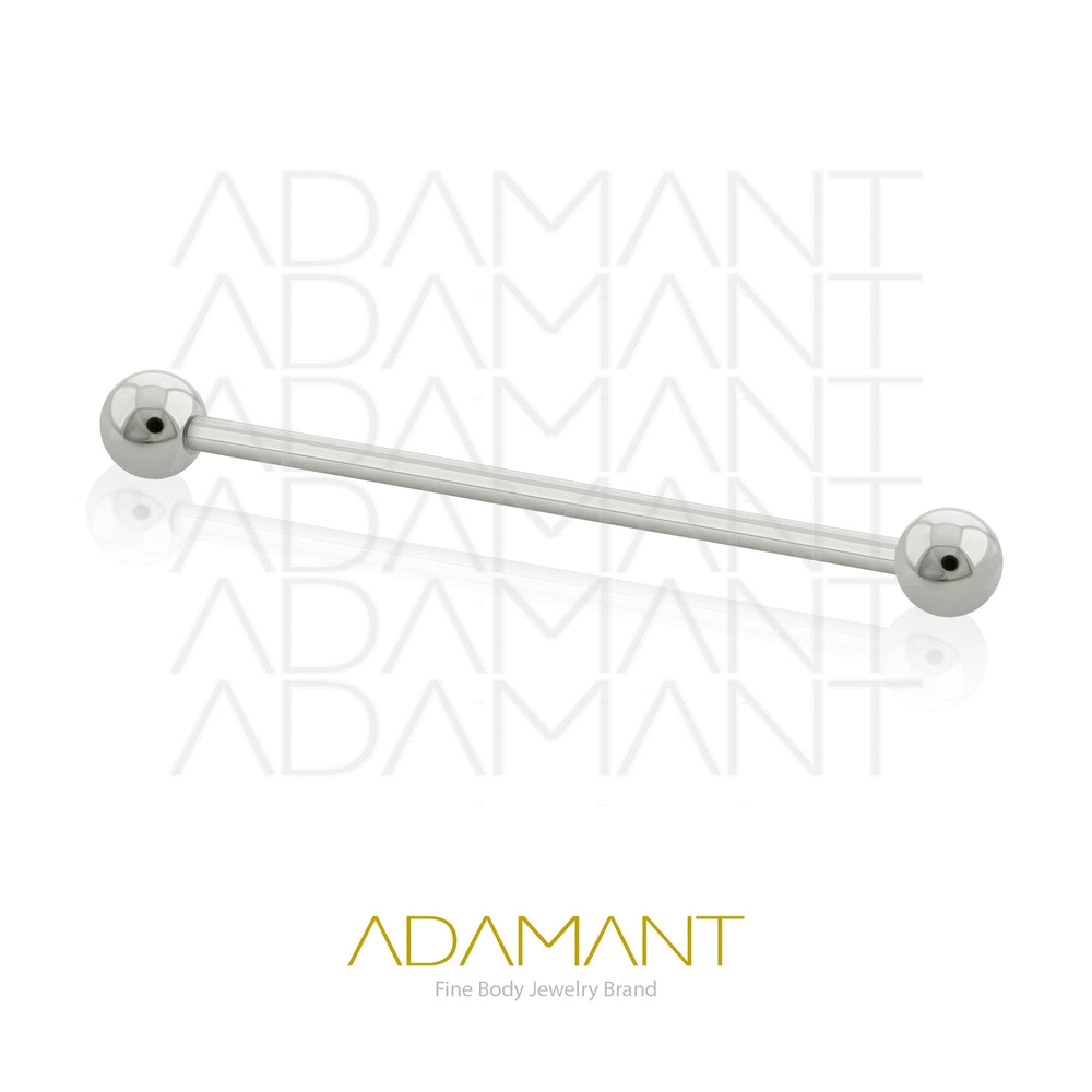 16g, Titanio Industrial Barbell con Bola, Rosca Interna, 0.9mm Patrón de rosca, Industrial con bola.