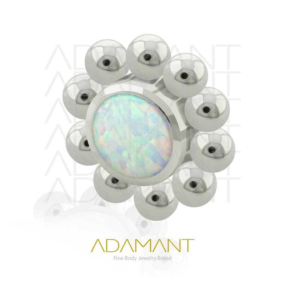 18g - 16g, Titanio Accesorio Rosca, 0.9mm Patrón de rosca, Sol, Bezel Set, Opal.