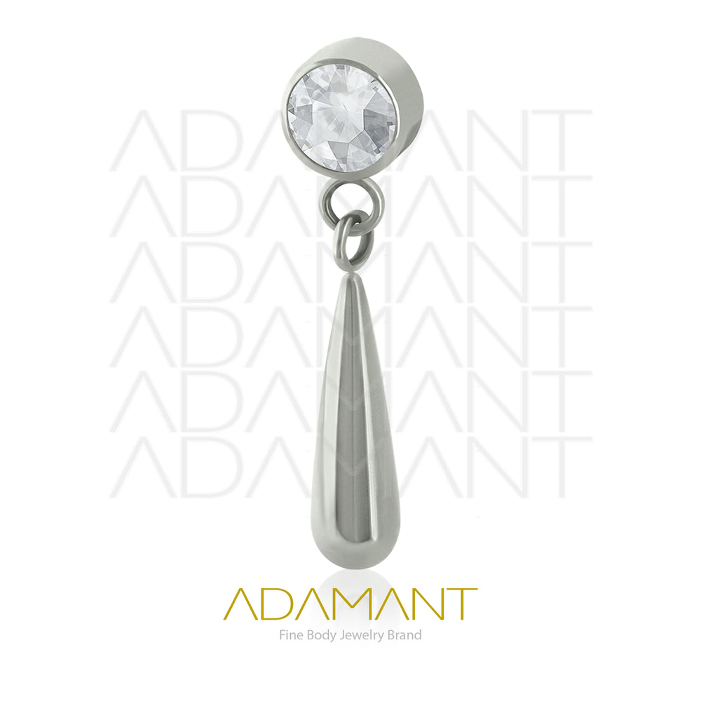 18g - 16g, Titanio Accesorio Rosca, 0.9mm Patrón de rosca, Bezel set, Cubic Zirconia Chain Bright Drop.