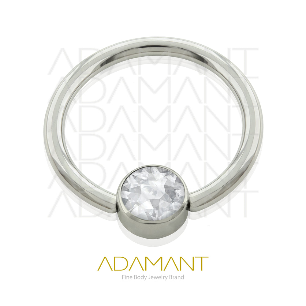 16g, Titanio CBR, Aro a Presión, Bezel Set, Cubic Zirconia