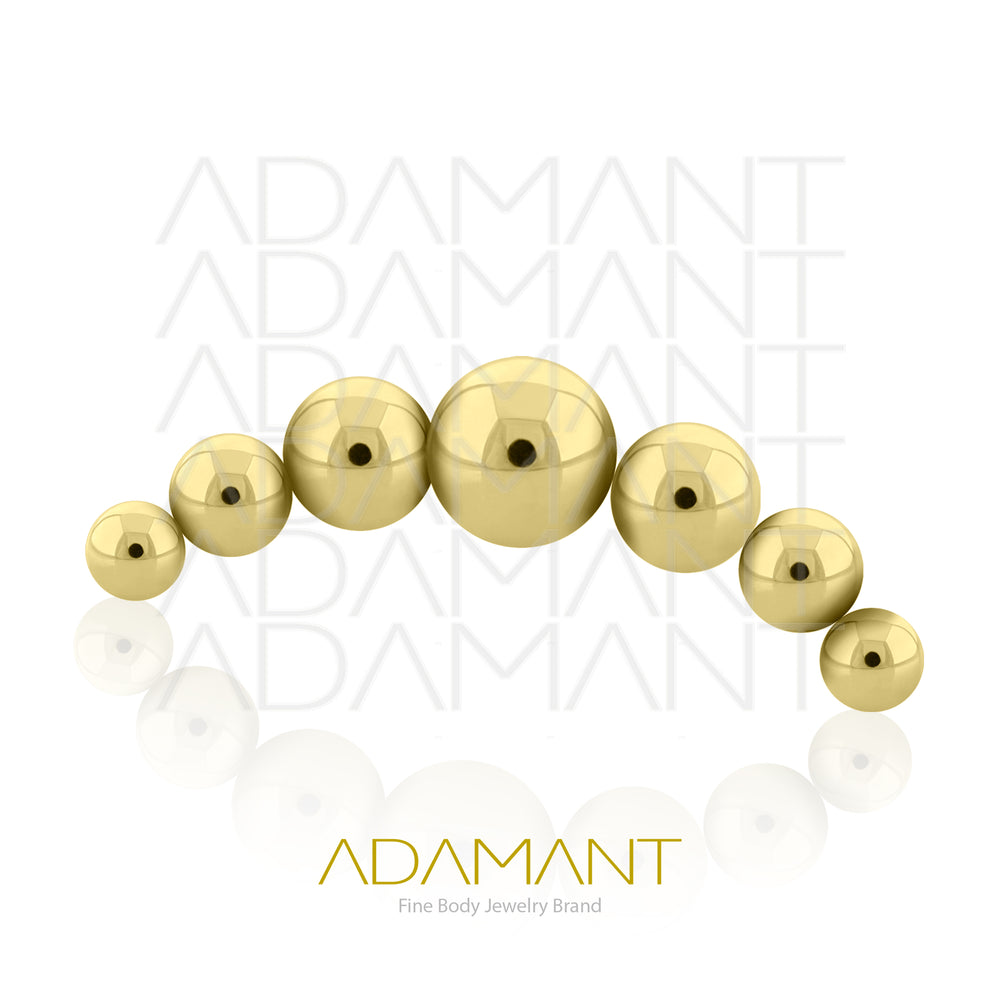 18g - 16g, Titanio Platizado Dorado Accesorio Rosca, 0.9mm Patrón de rosca, Seven Ball Curved.
