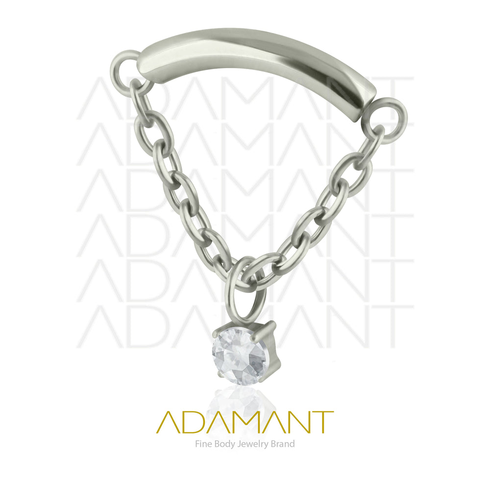18g - 16g, Titanio Accesorio Rosca, 0.9mm Patrón de rosca, Pending jewel, Prong Set 4, Cubic Zirconia.