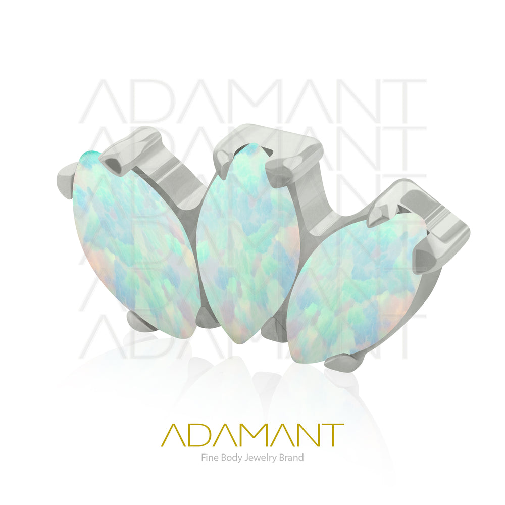 18g - 16g, Titanio Accesorio Rosca, 0.9mm Patrón de rosca, Marquise, Prong Set, Opal.