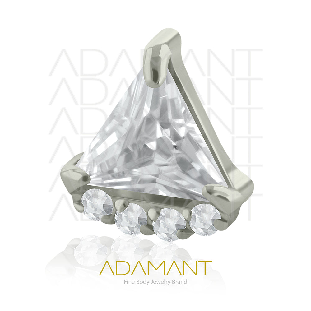 18g - 16g, Titanio Accesorio Rosca, 0.9mm Patrón de rosca, Colmillo, Prong Set, Cubic Zirconia.