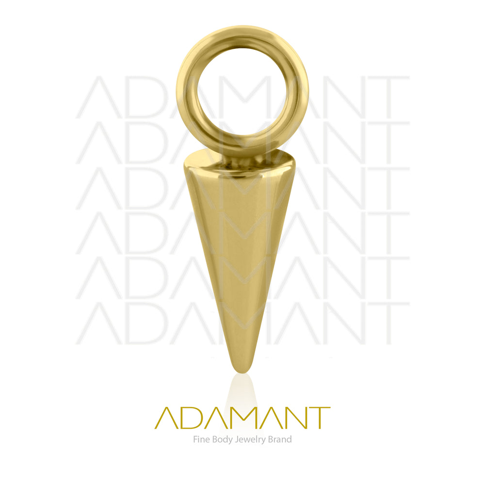 Charms de Titanio Platizado Dorado Grado Implante, Spike