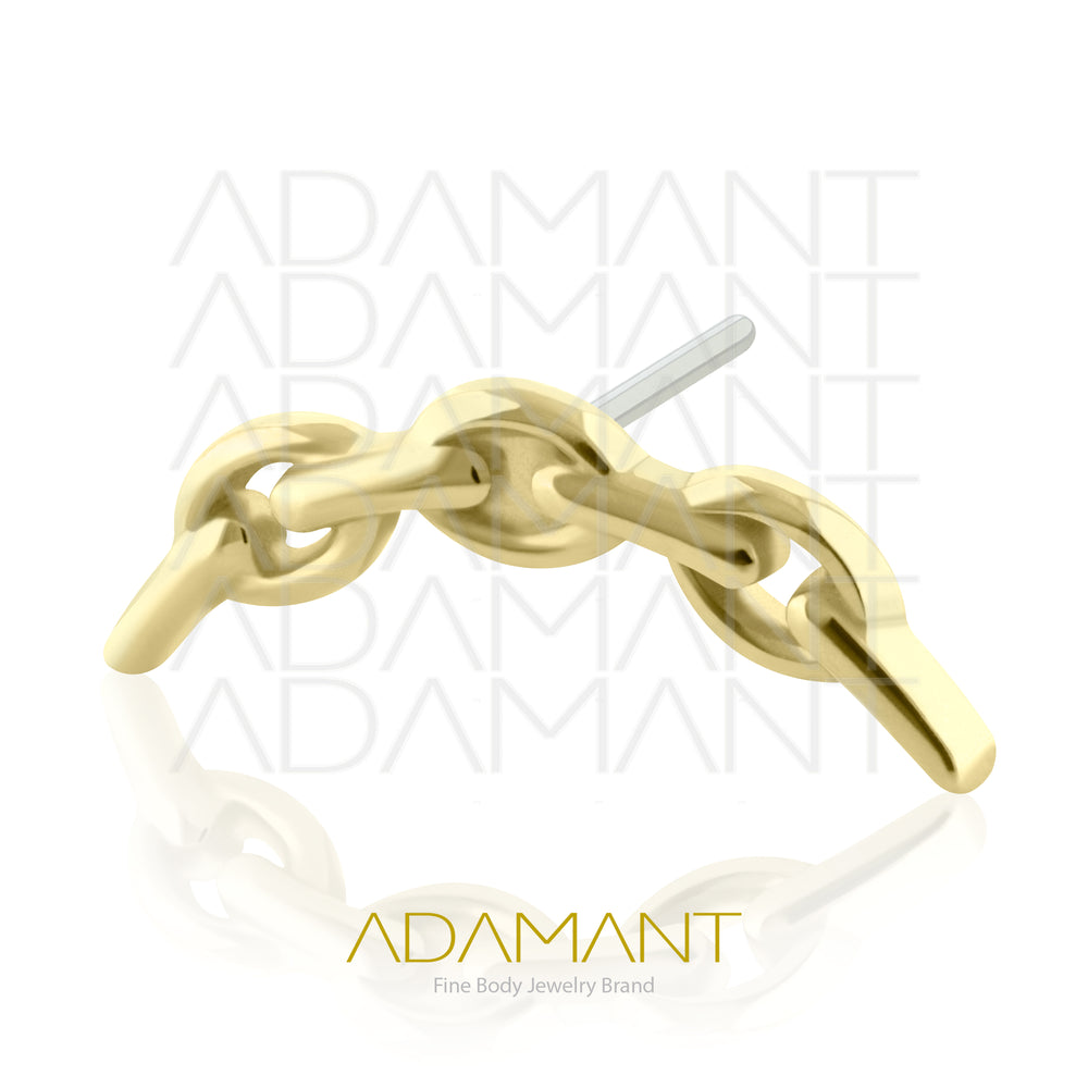 25g, Oro Solido 14k Accesorio Sin Rosca, 4.8mm Tamaño del Pin, Leontina