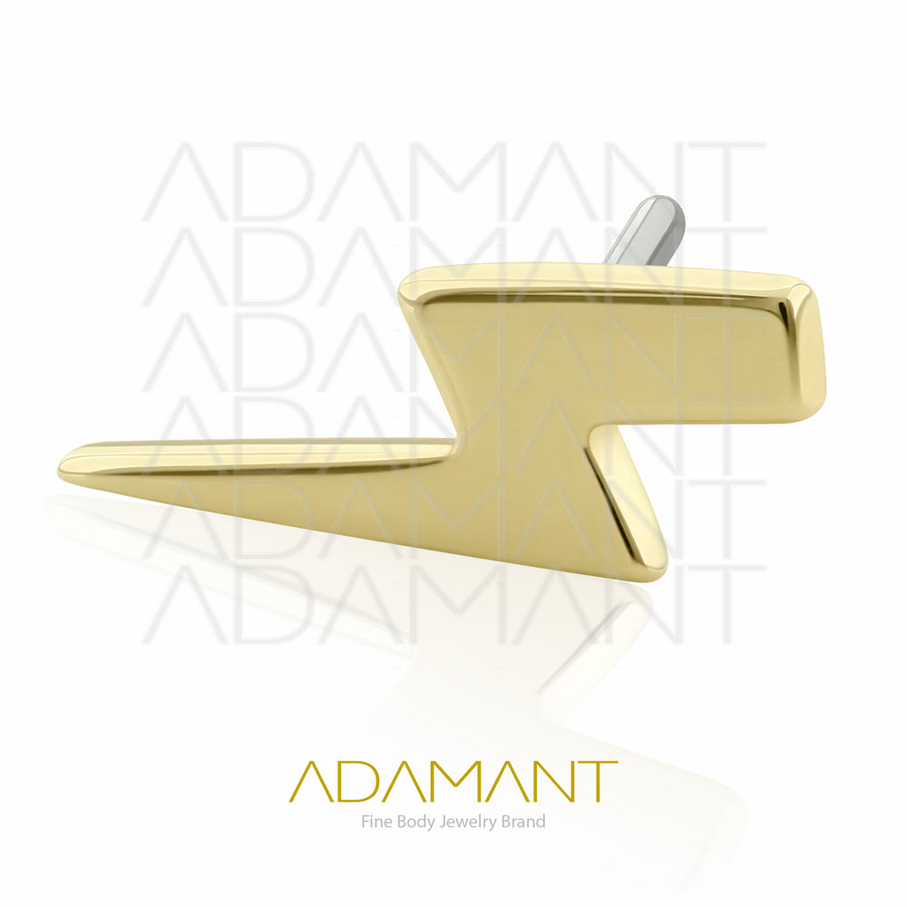 25g, Oro Solido 14k Accesorio Sin Rosca, 4.8mm Tamaño del Pin, Trueno