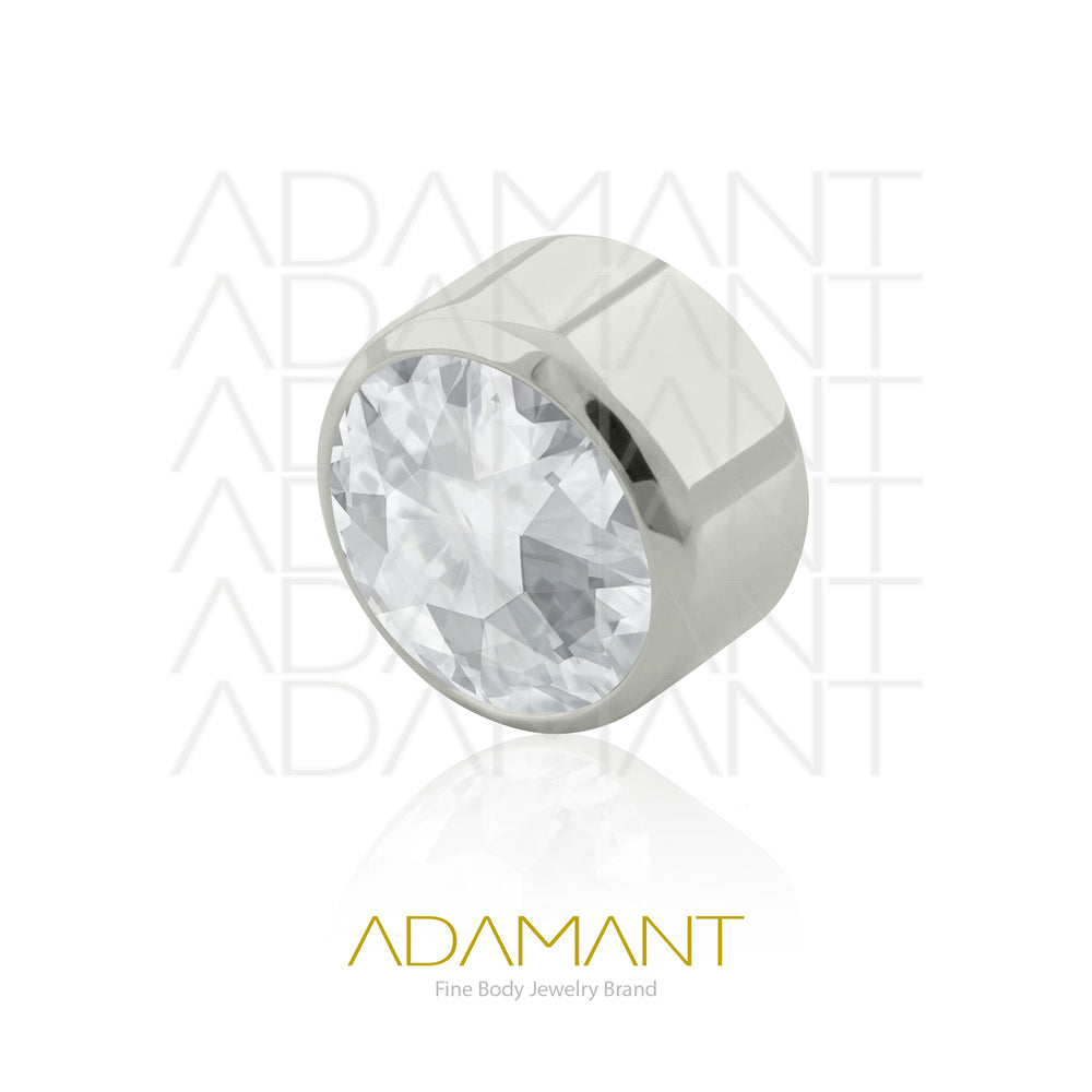 14g, Titanio Accesorio Rosca, 1.2mm Patrón de rosca, Bezel Set, Cubic Zirconia