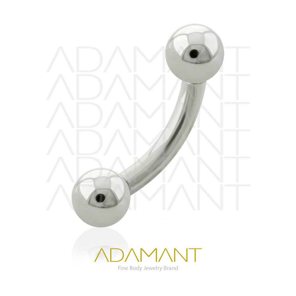 10g, Titanio Micro banana con Bola, Rosca Interna, 1.2mm Patrón de rosca, Curved Barbell con Bola