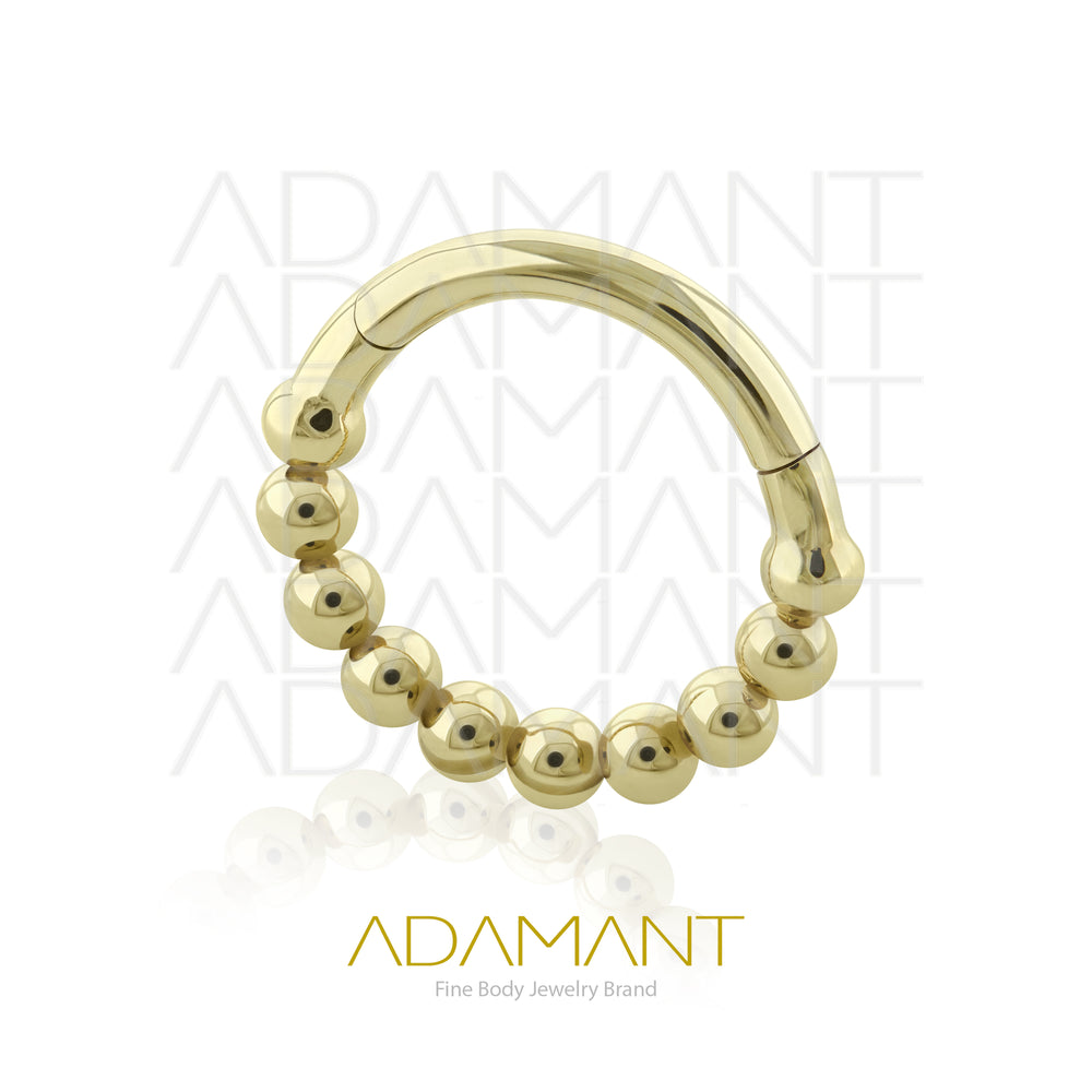 16g, Oro Solido 14k Aro de Bisagra Clicker Ball Hoop
