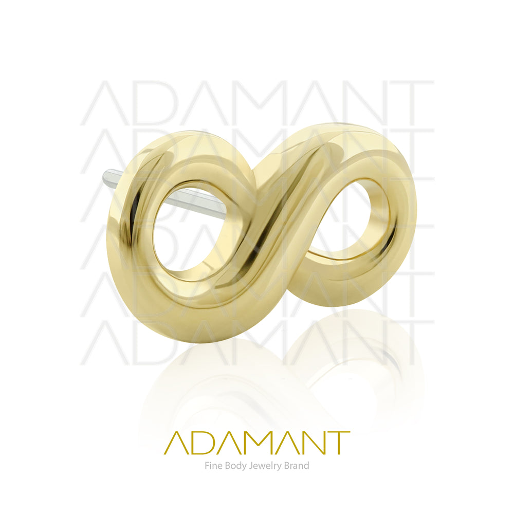 25g, Oro Solido 14k Accesorio Sin Rosca, 4.8mm Tamaño del Pin, Infinito