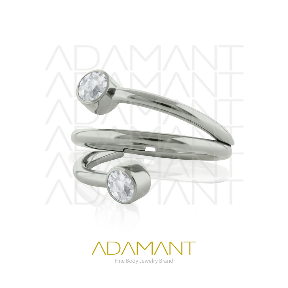 16g, Titanio, Aro Clicker con Bisagra, Twister Bezel set, Cubic Zirconia