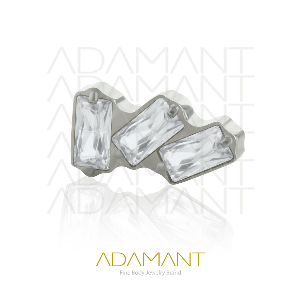 18g - 16g, Titanio Accesorio Rosca, 0.9mm Patrón de rosca, Cascade, Prong Set, Cubic Zirconia.