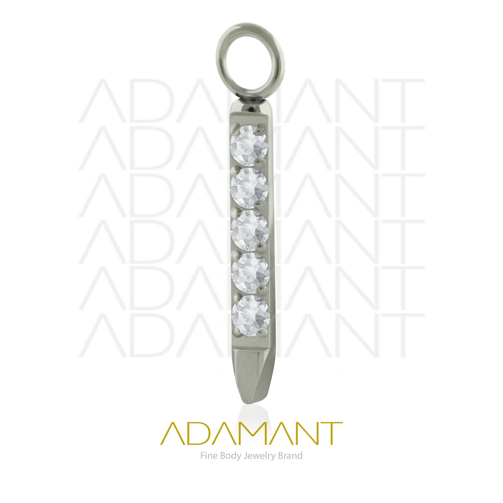 Charms de Titanio Grado Implante, Spike Tower, Prong Set, Cubic Zirconia