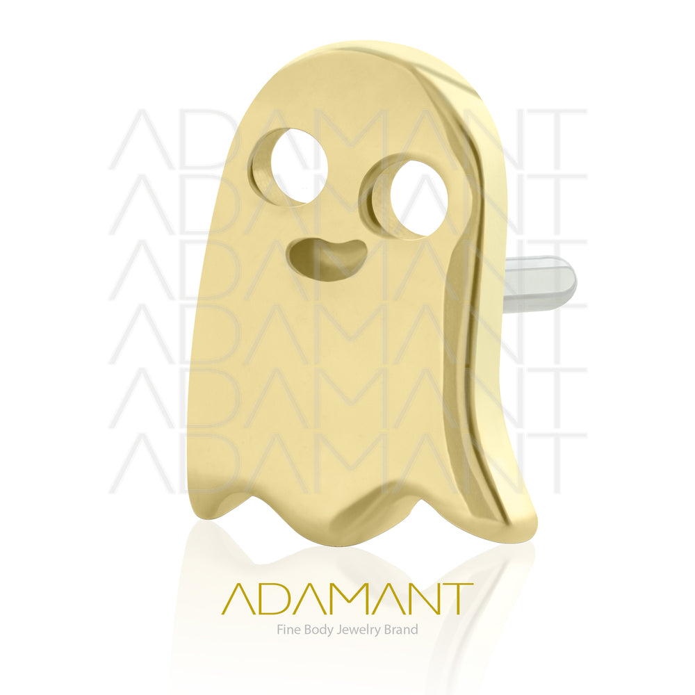 25g, Oro Solido 14k Accesorio Sin Rosca, 4.8mm Tamaño del Pin, Fantasma