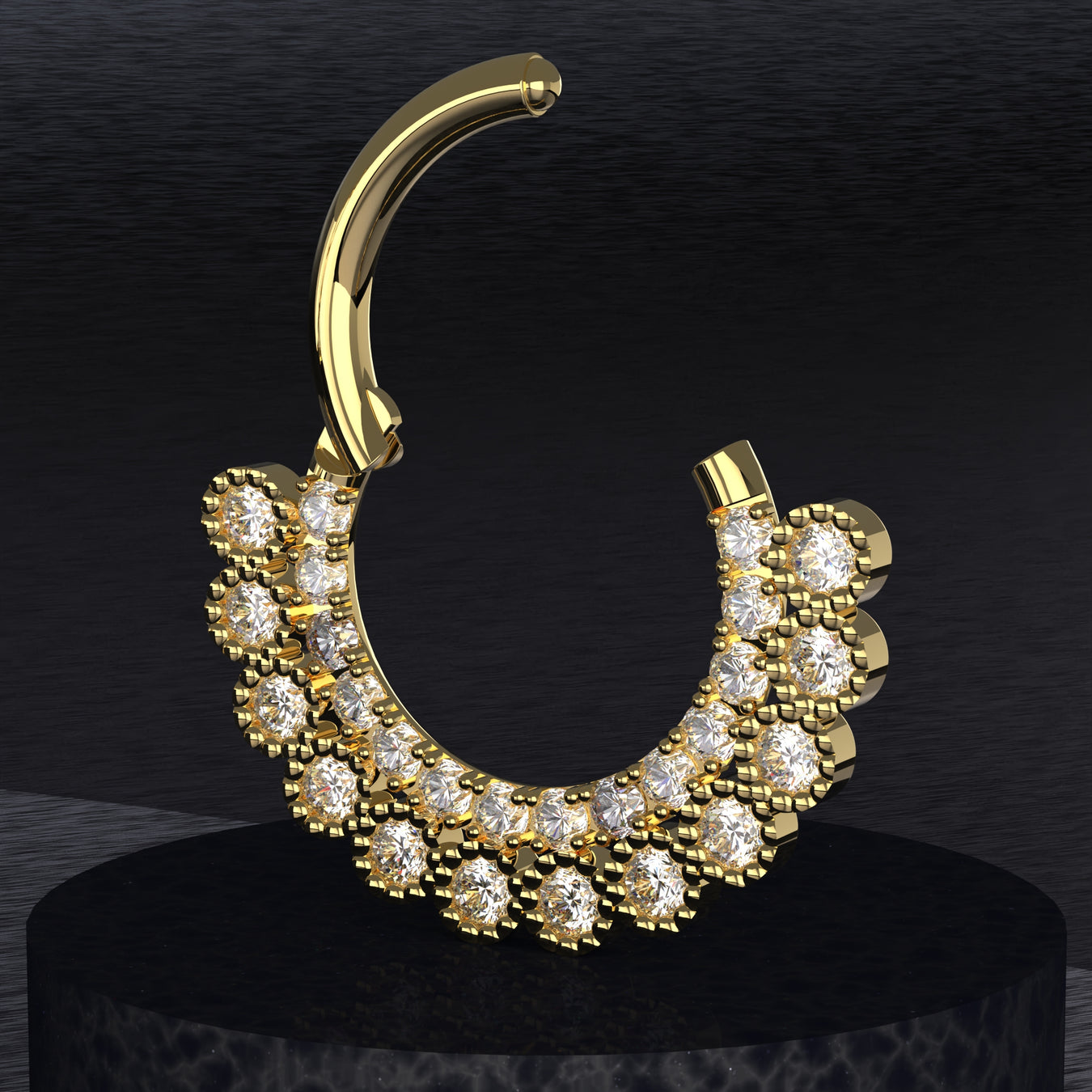 Oro Solido 14k Aro Bisagra y Nostril
