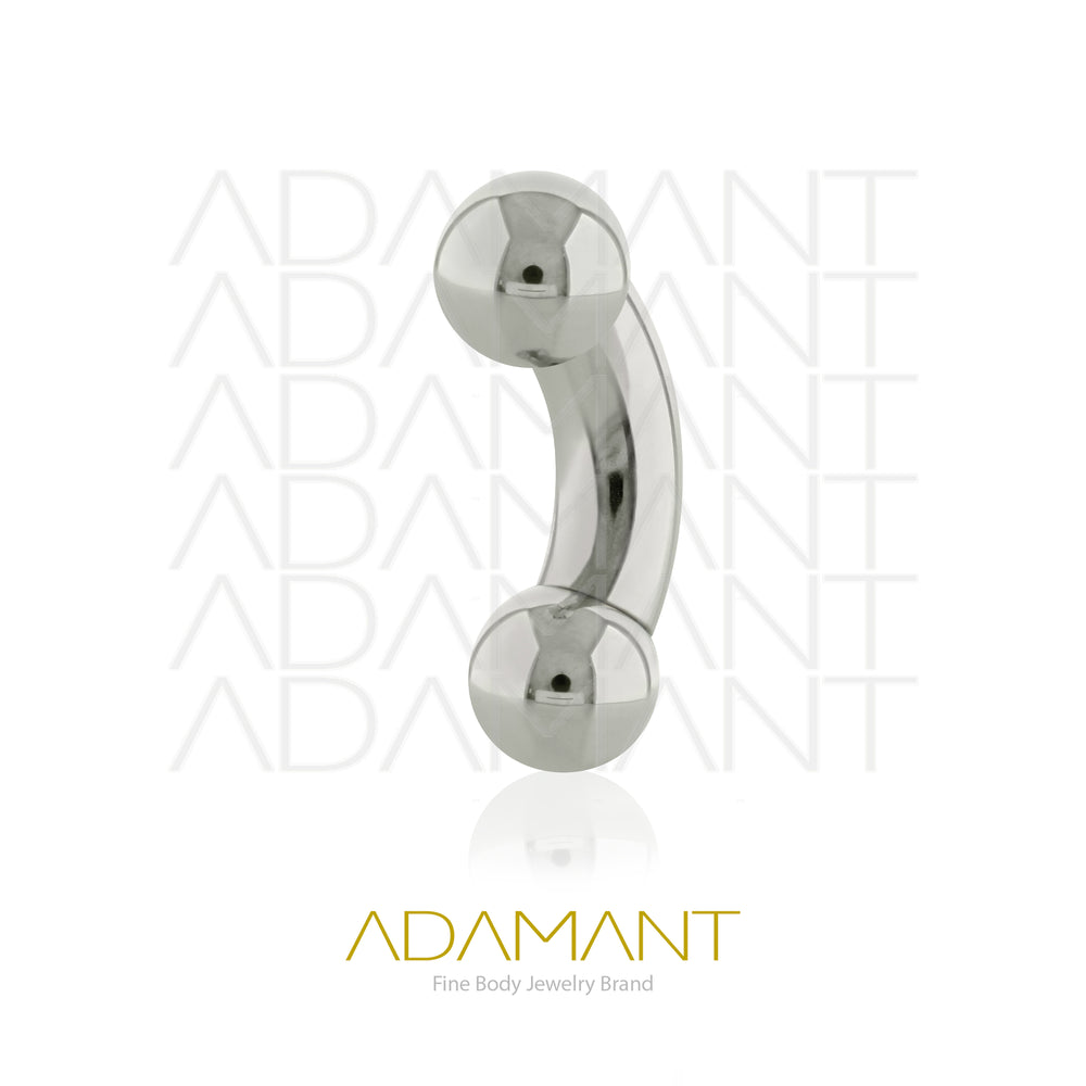 0g, Titanio banana con Bola, Rosca Interna, 1.2mm Patrón de rosca, Curved Barbell con Bola