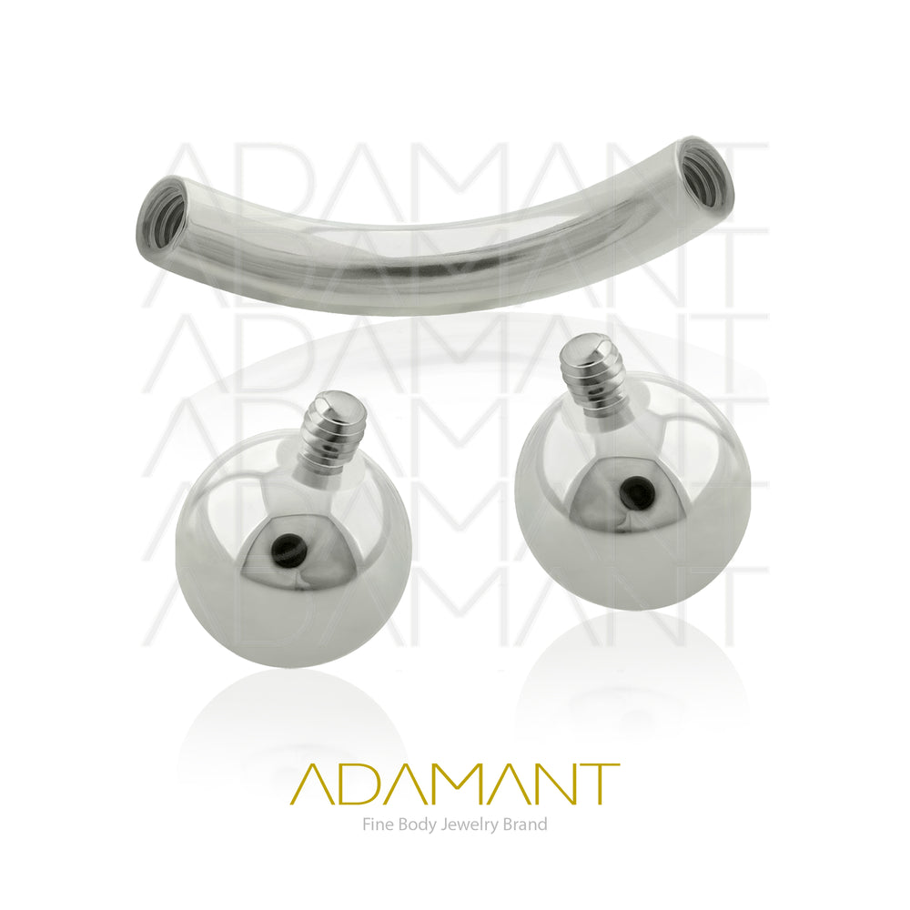 10g, Titanio Micro banana con Bola, Rosca Interna, 1.2mm Patrón de rosca, Curved Barbell con Bola