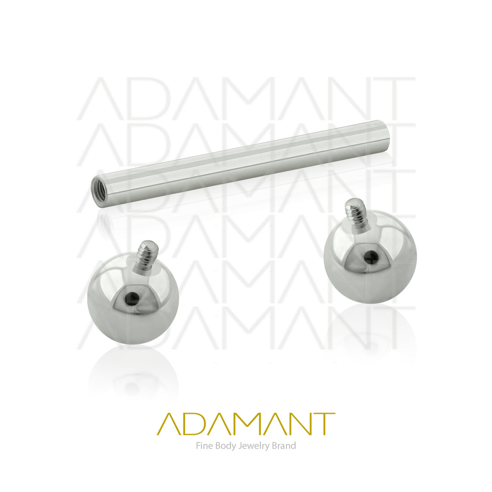 12g, Titanio Barbell con Bola, Rosca Interna, 1.2mm Patrón de rosca, Barbell con bola.