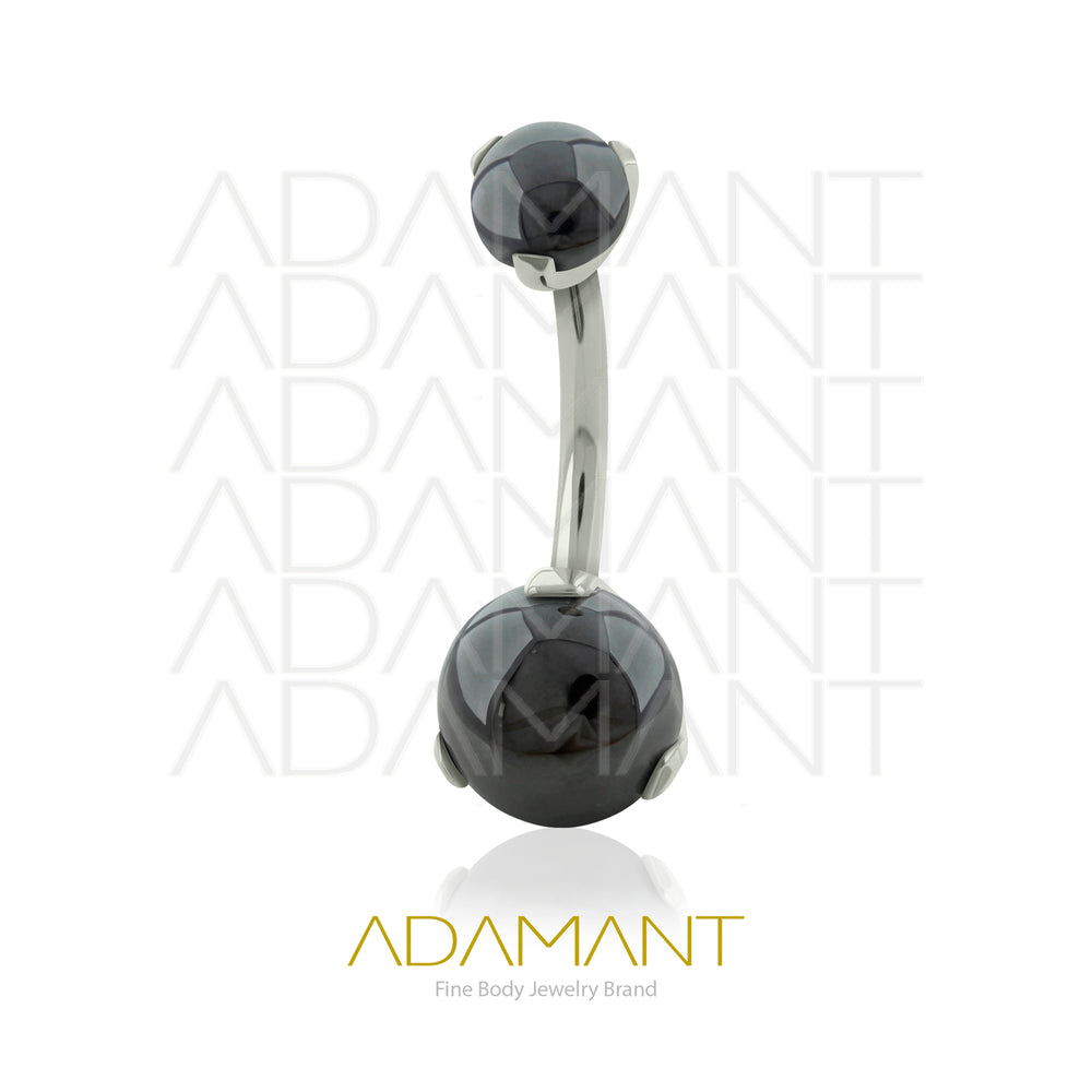 14g, Titanio Navel Curved, Rosca Interna, 1.2mm Patrón de Rosca, Ombligo Prong Set 3, Piedra Natural