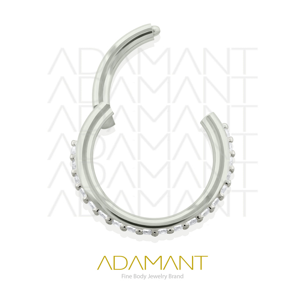 14g, Titanio, Aro Clicker con Bisagra, Side Multijoya Prong set, Cubic Zirconia