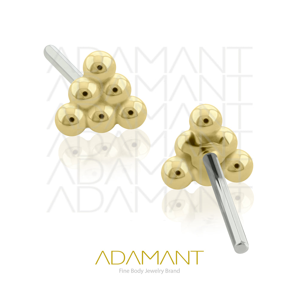 25g, Oro Solido 14k Accesorio Sin Rosca, 4.8mm Tamaño del Pin, Keops