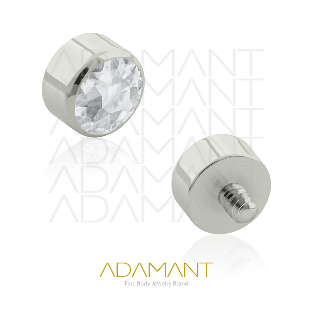 14g, Titanio Accesorio Rosca, 1.2mm Patrón de rosca, Bezel Set, Cubic Zirconia