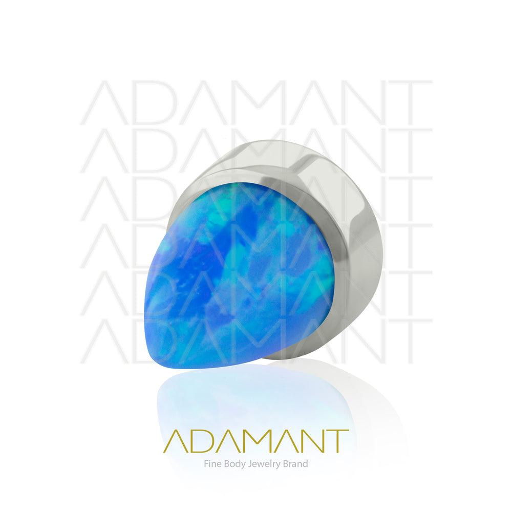 14g, Titanio Accesorio Rosca, 1.2mm Patrón de rosca, Spike, Bezel Set, Opal