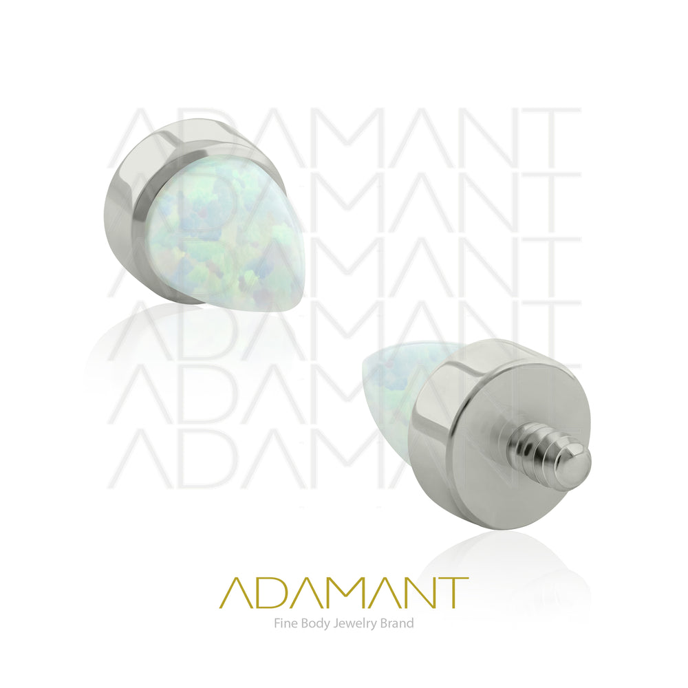 14g, Titanio Accesorio Rosca, 1.2mm Patrón de rosca, Spike, Bezel Set, Opal