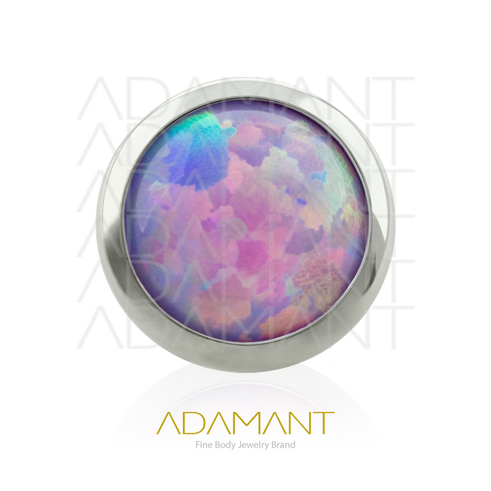 14g, Titanio Accesorio Rosca, 1.2mm Patrón de rosca, Bezel Set, Opal