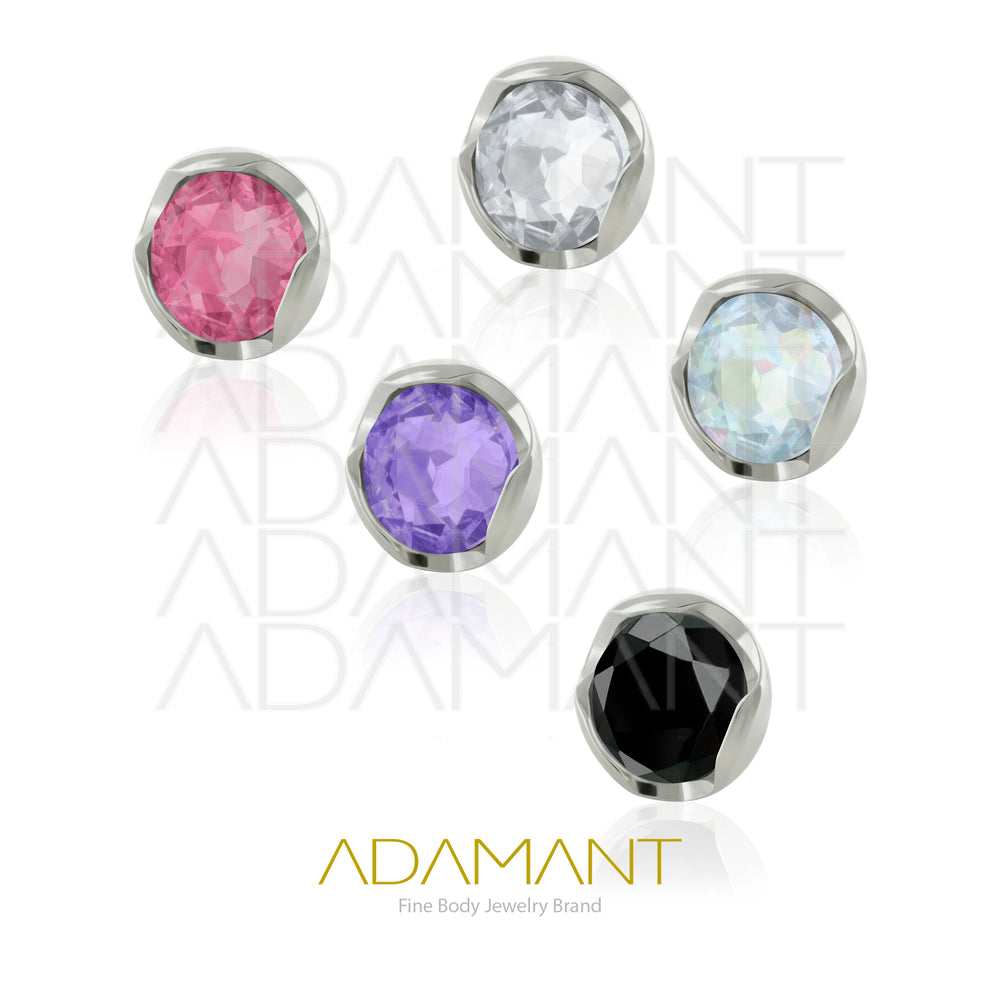 14g, Titanio Accesorio Rosca, 1.2mm Patrón de rosca, Full Prong Set, Cubic Zirconia