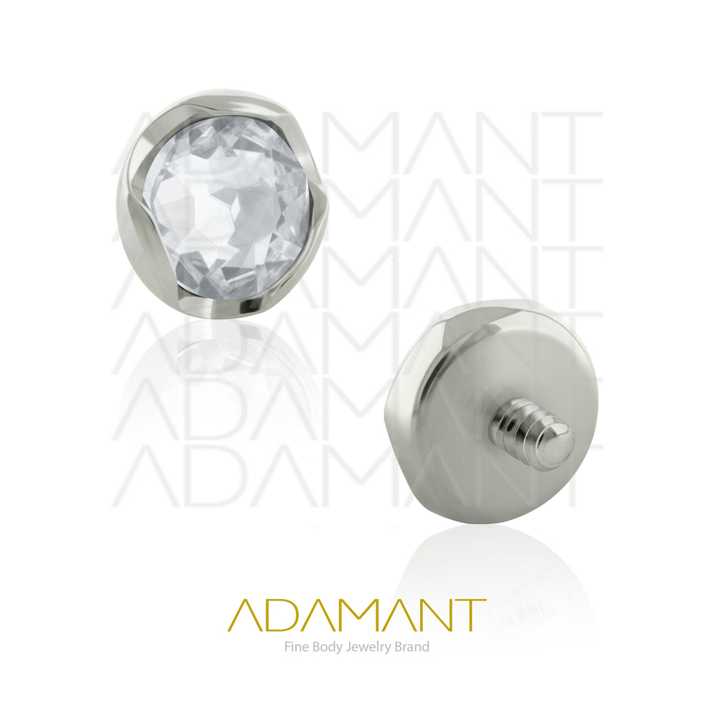 14g, Titanio Accesorio Rosca, 1.2mm Patrón de rosca, Full Prong Set, Cubic Zirconia
