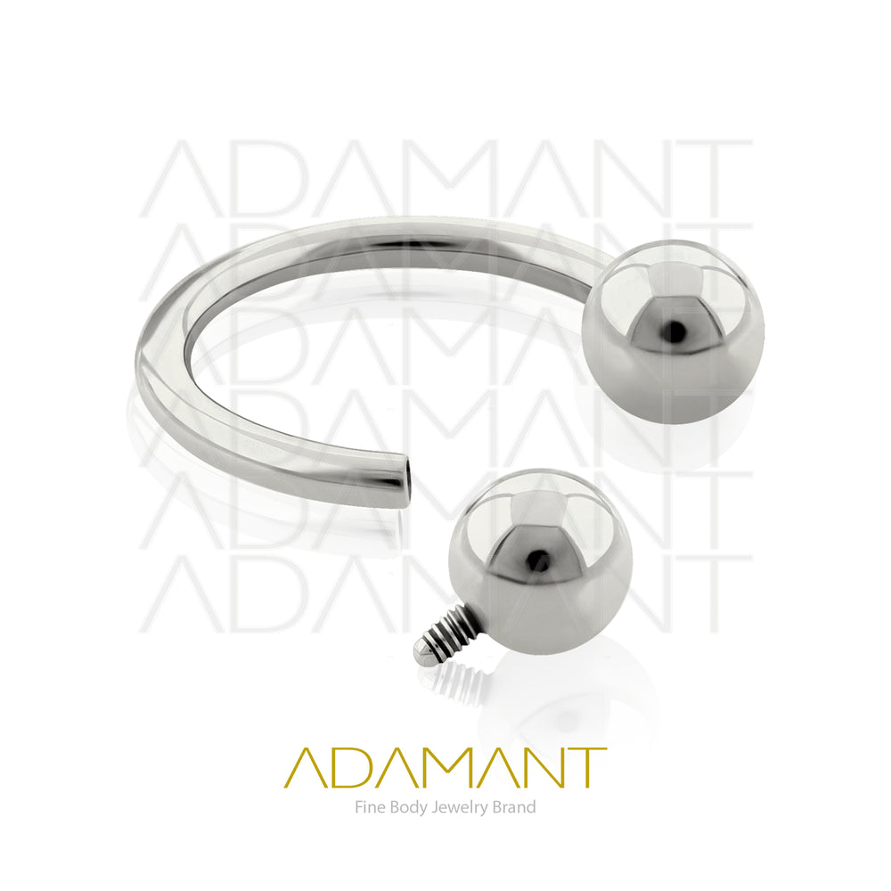 14g, Titanio Circular Barbell Bola, Rosca Interna, 1.2 mm Patrón de Rosca, Herradura con bola.
