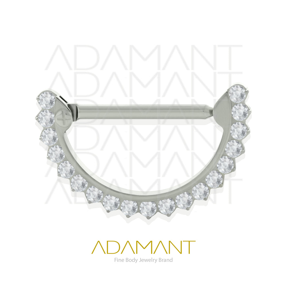 14g, Titanio Nipple Front Multijewelry, Rosca Externa, 1.6mm Patrón de rosca, Pezonera Front Multijoya Prong Set, Cubic Zirconia.