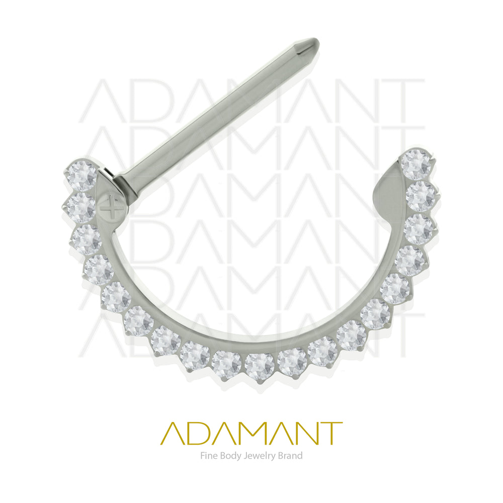 14g, Titanio Nipple Front Multijewelry, Rosca Externa, 1.6mm Patrón de rosca, Pezonera Front Multijoya Prong Set, Cubic Zirconia.