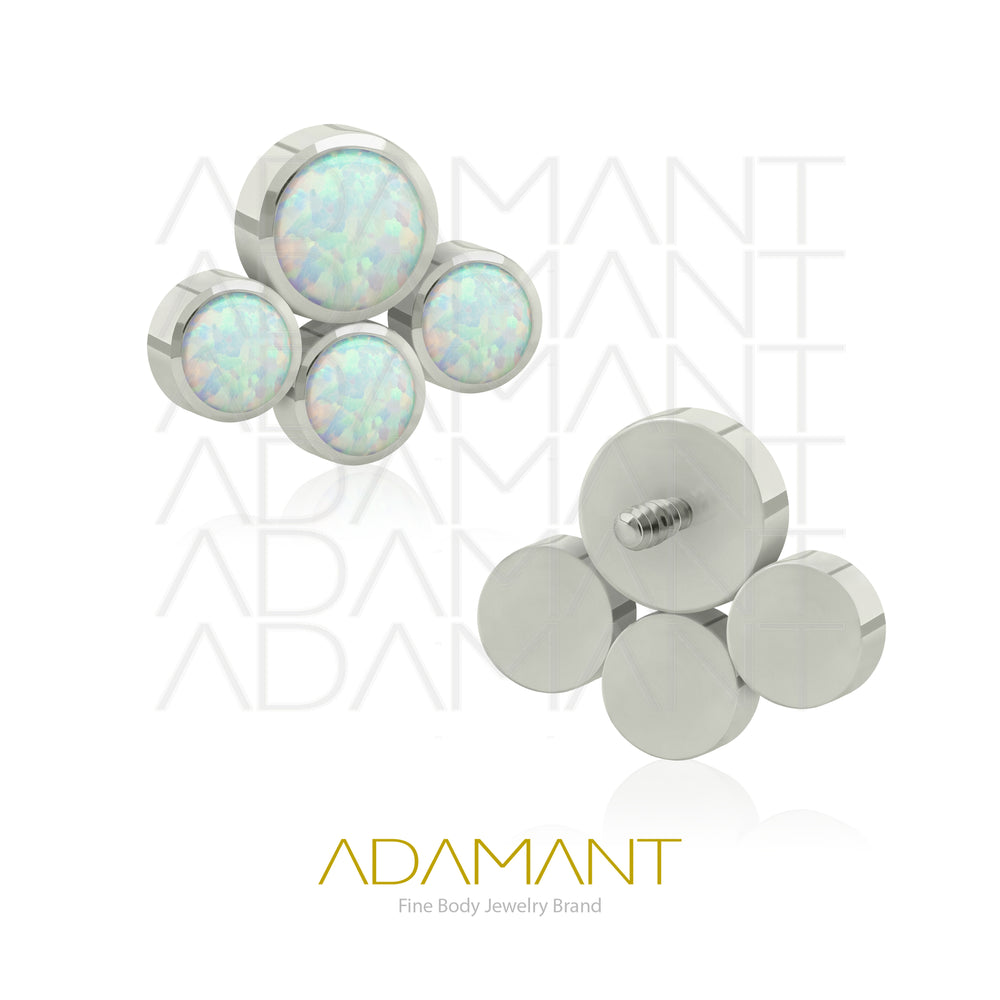 14g, Titanio Accesorio Rosca, 1.2mm Patrón de rosca, Paw, Bezel Set, Opal