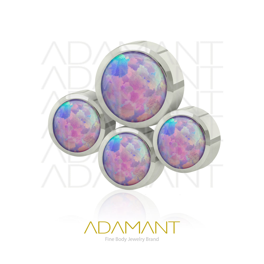 14g, Titanio Accesorio Rosca, 1.2mm Patrón de rosca, Paw, Bezel Set, Opal