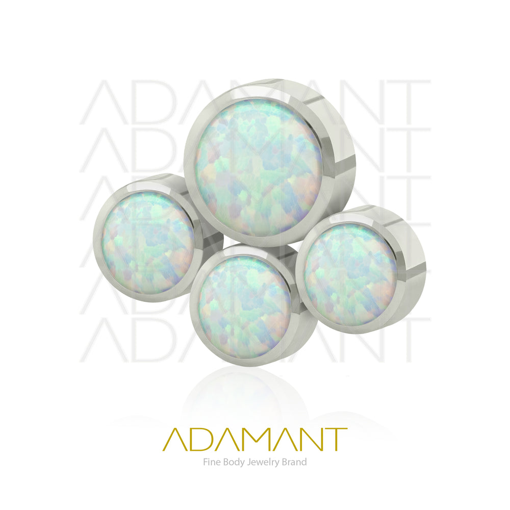 14g, Titanio Accesorio Rosca, 1.2mm Patrón de rosca, Paw, Bezel Set, Opal
