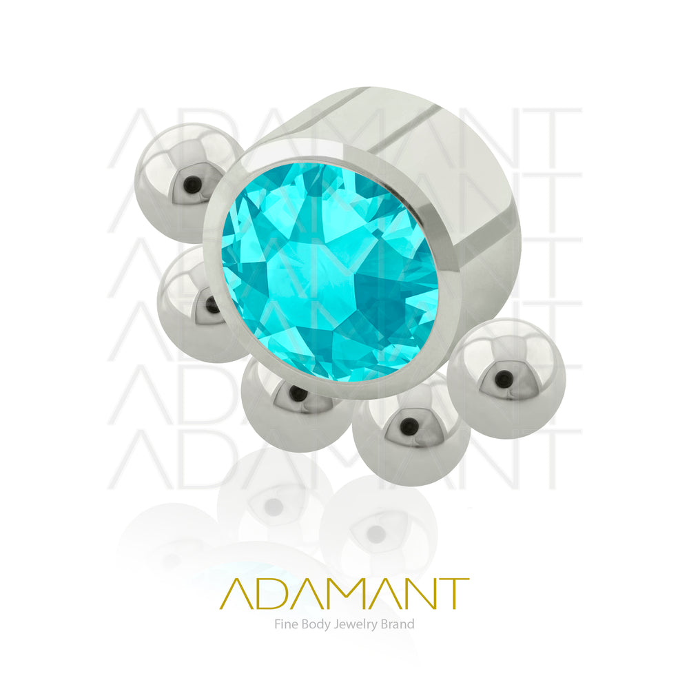14g, Titanio Accesorio Rosca, 1.2mm Patrón de rosca, Queen, Bezel Set, Cubic Zirconia