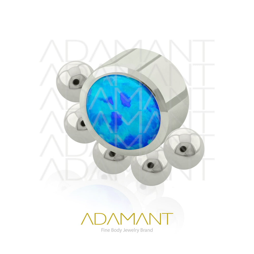14g, Titanio Accesorio Rosca, 1.2mm Patrón de rosca, Queen, Bezel Set, Opal
