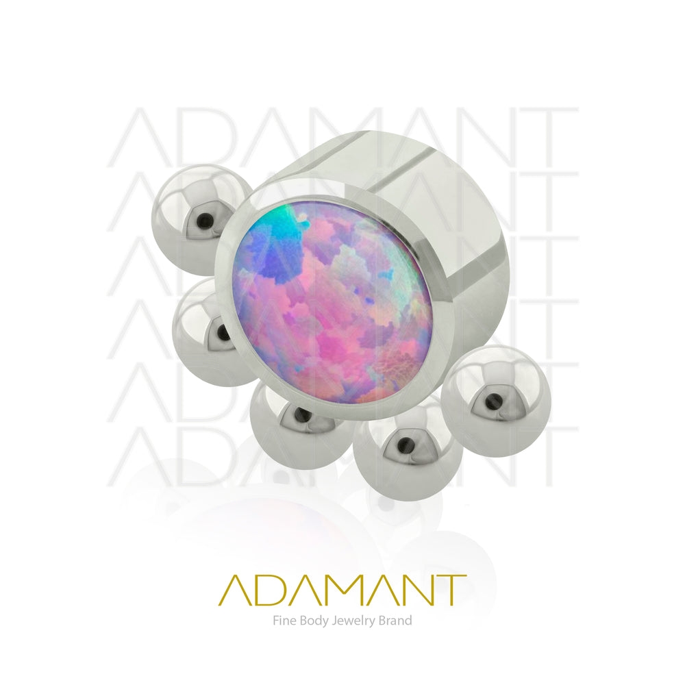 14g, Titanio Accesorio Rosca, 1.2mm Patrón de rosca, Queen, Bezel Set, Opal