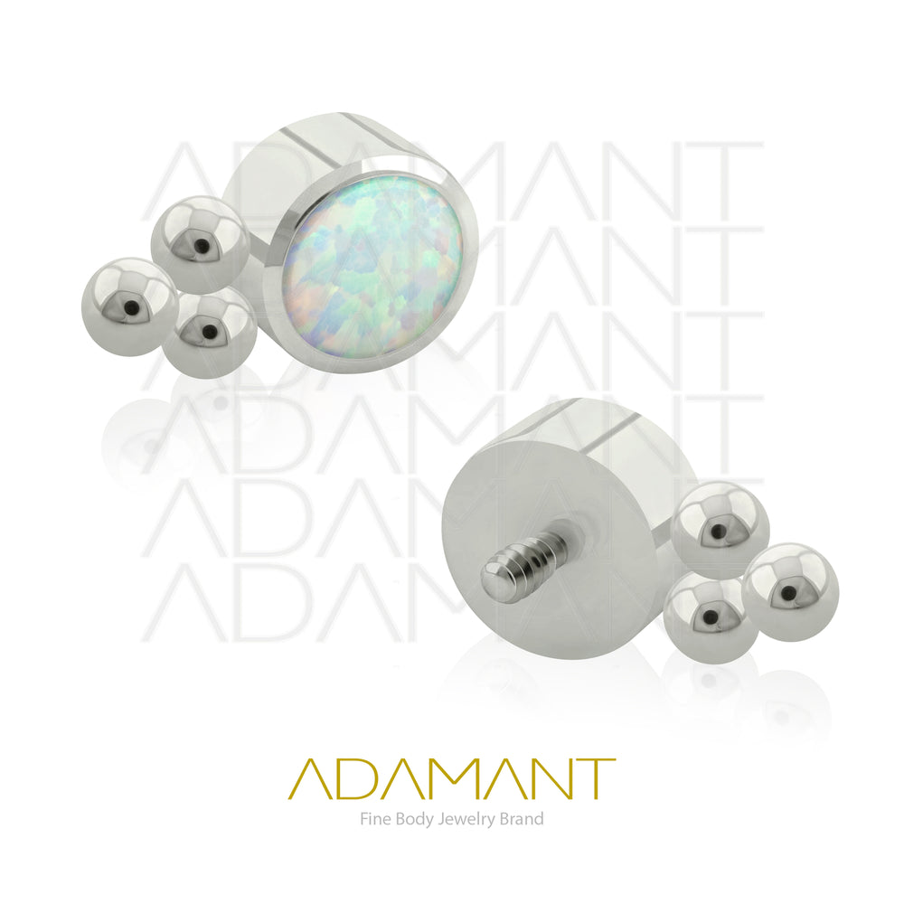 14g, Titanio Accesorio Rosca, 1.2mm Patrón de rosca, TRI, Bezel Set, Opal