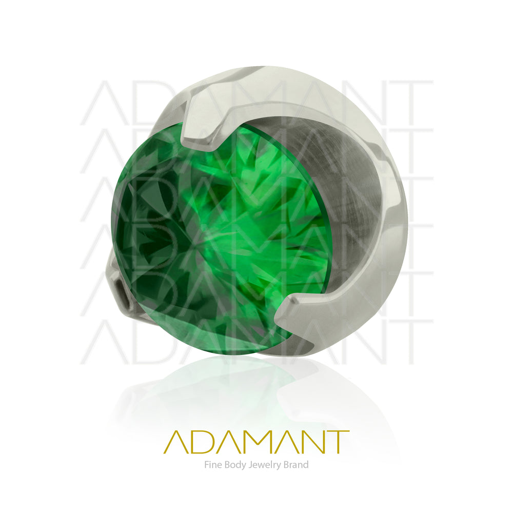 14g, Titanio Accesorio Rosca, 1.2mm Patrón de rosca, Prong Set 3, Cubic Zirconia