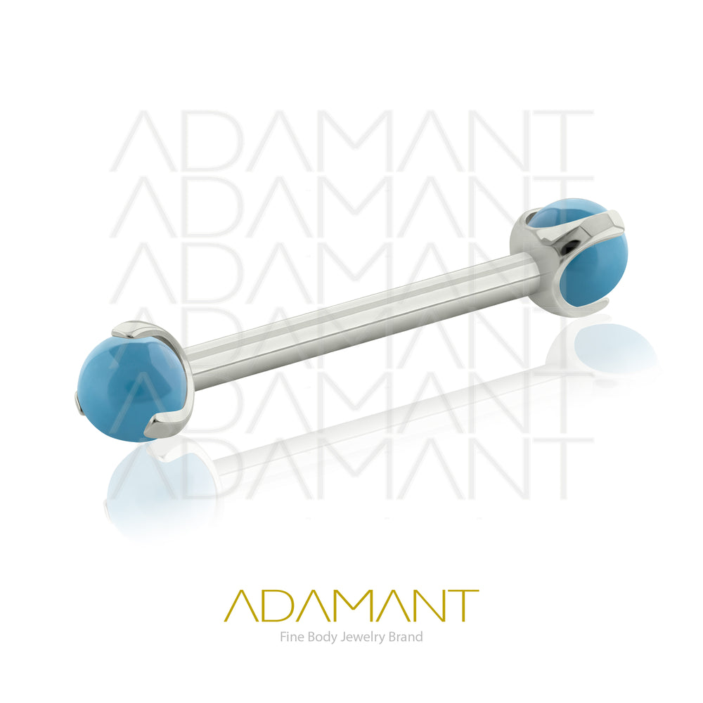 14g, Titanio Nipple, Rosca Interna, 1.2mm Patrón de rosca, Pezonera con Bola Prong Set, Piedra Natural.