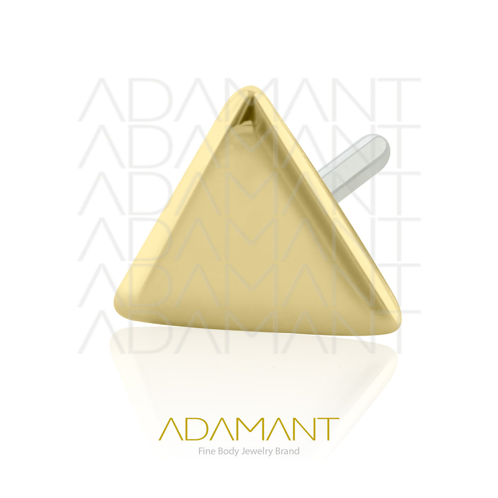 25g, Oro Solido 14k Accesorio Sin Rosca, 4.8mm Tamaño del Pin, Triangle.