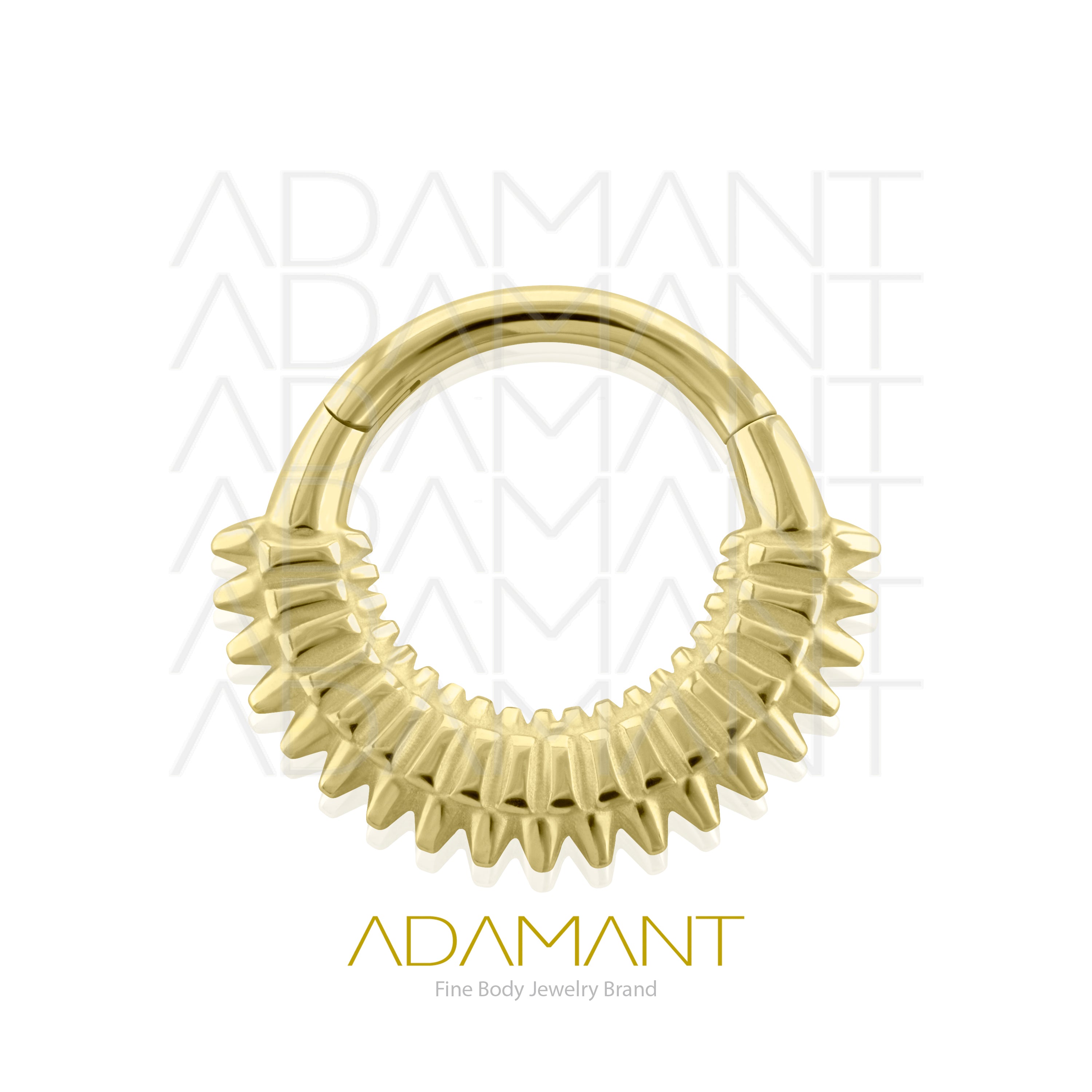 16g, Oro Solido 14k Aro de Bisagra Clicker Wings — Adamant Body Jewelry