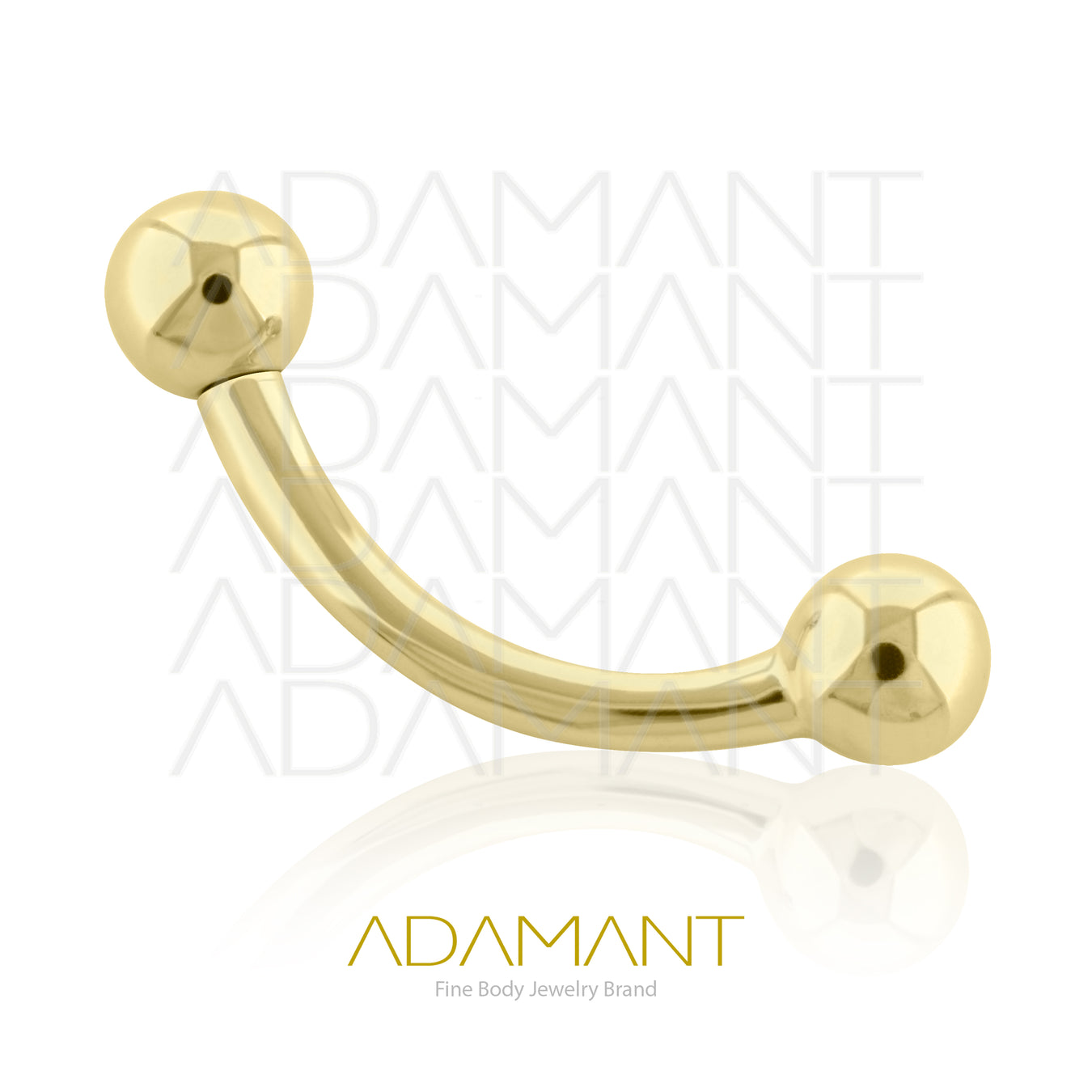 Oro Solido 14k Barbell Curvas
