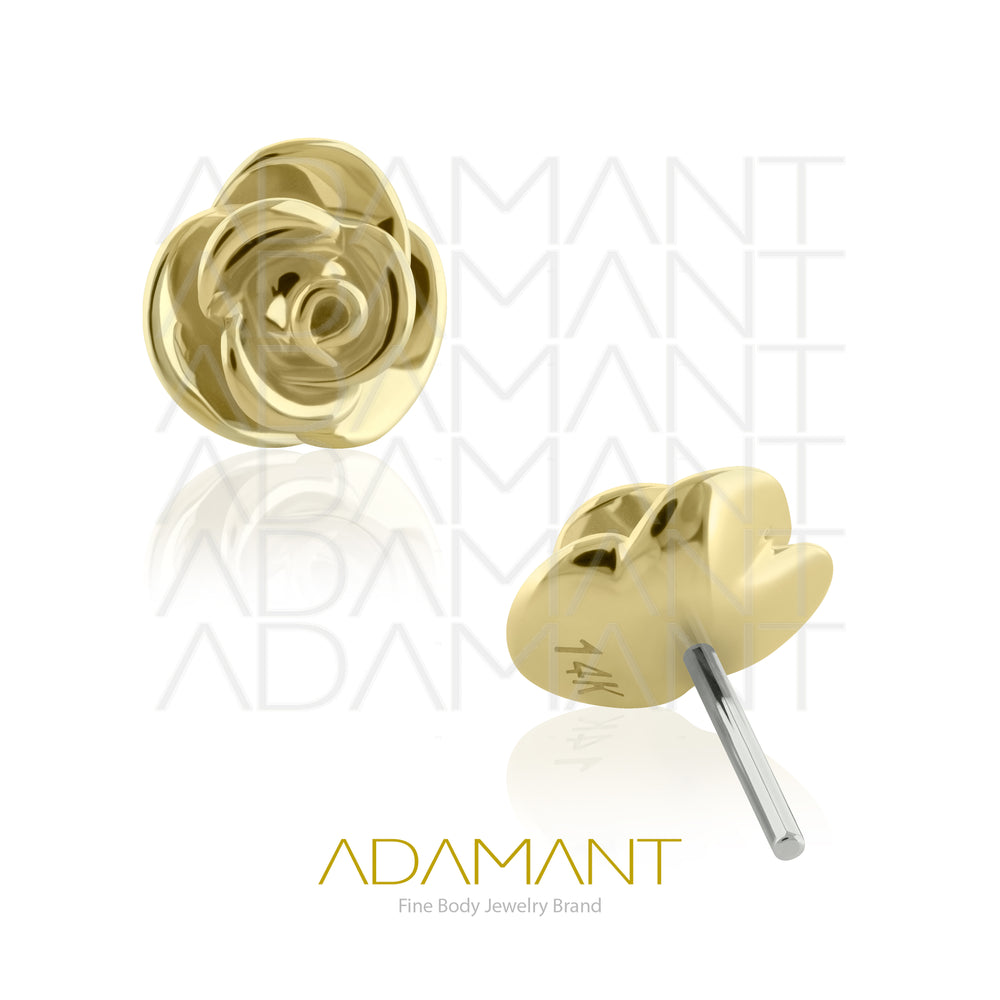 25g, Oro Solido 14k Accesorio Sin Rosca, 4.8mm Tamaño del Pin, Rosa