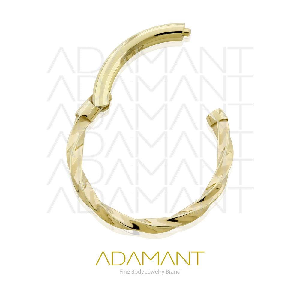 16g, Oro Solido 14k Aro de Bisagra Clicker Rope